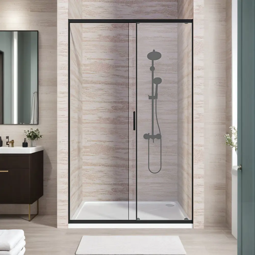 Фото 4 Душевая дверь Good door ЛТ00020 130см эффект стекла прозрачное закаленное стекло 1 подвижная дверь + 1 неподвижная дверь Фото 4 Душевая дверь Good door ЛТ00020 130см эффект стекла прозрачное закаленное стекло 1 подвижная дверь + 1 неподвижная дверь