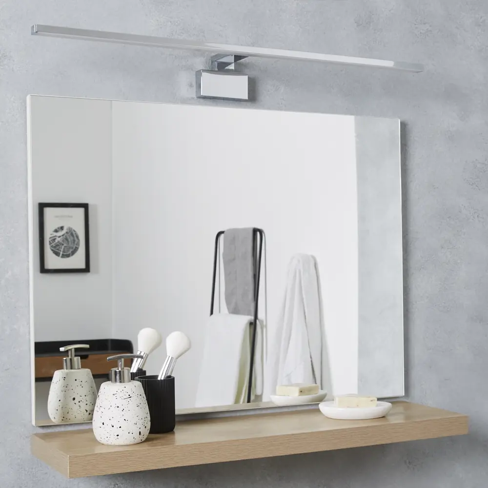 Фото 7 Подсветка светодиодная для зеркала влагозащищённая Inspire Slim 800 лм цвет хром Фото 7 Подсветка светодиодная для зеркала влагозащищённая Inspire Slim 800 лм цвет хром