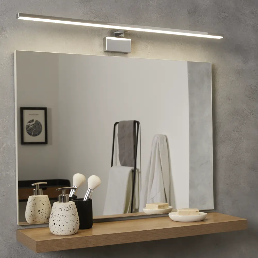 Фото 6 Подсветка светодиодная для зеркала влагозащищённая Inspire Slim 800 лм цвет хром Фото 6 Подсветка светодиодная для зеркала влагозащищённая Inspire Slim 800 лм цвет хром
