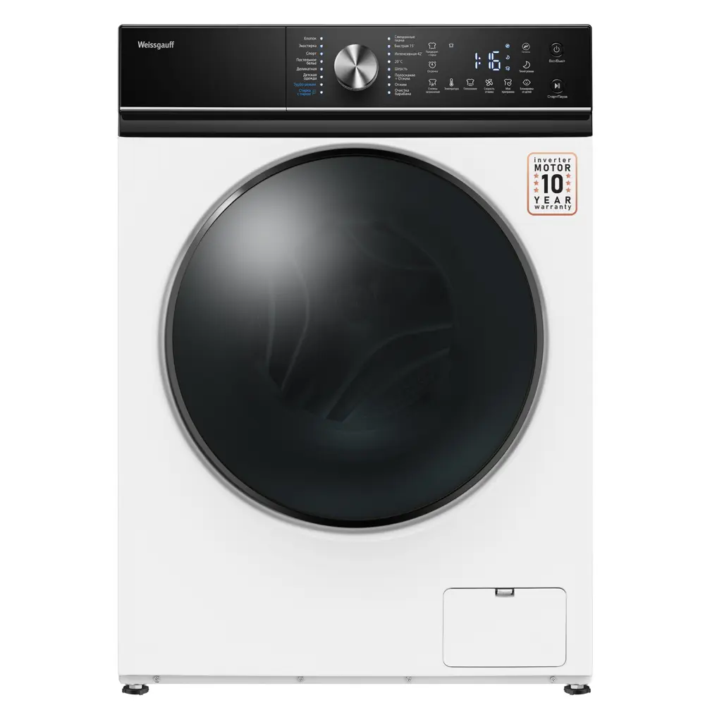 Фото 2 Стиральная машина Weissgauff Wm 47148 dc inverter steam 59.5x85x47.5 см 8 кг цвет белый Фото 2 Стиральная машина Weissgauff Wm 47148 dc inverter steam 59.5x85x47.5 см 8 кг цвет белый