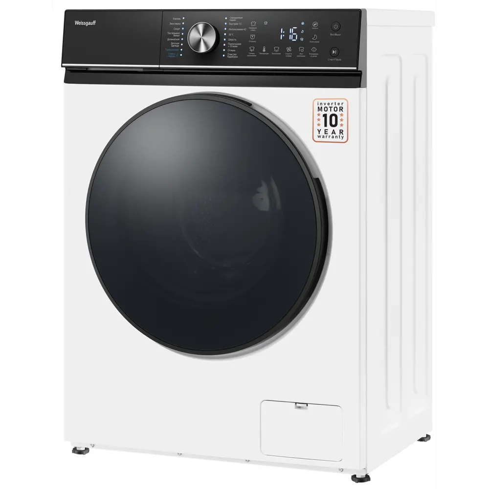 Фото 5 Стиральная машина Weissgauff Wm 47148 dc inverter steam 59.5x85x47.5 см 8 кг цвет белый Фото 5 Стиральная машина Weissgauff Wm 47148 dc inverter steam 59.5x85x47.5 см 8 кг цвет белый