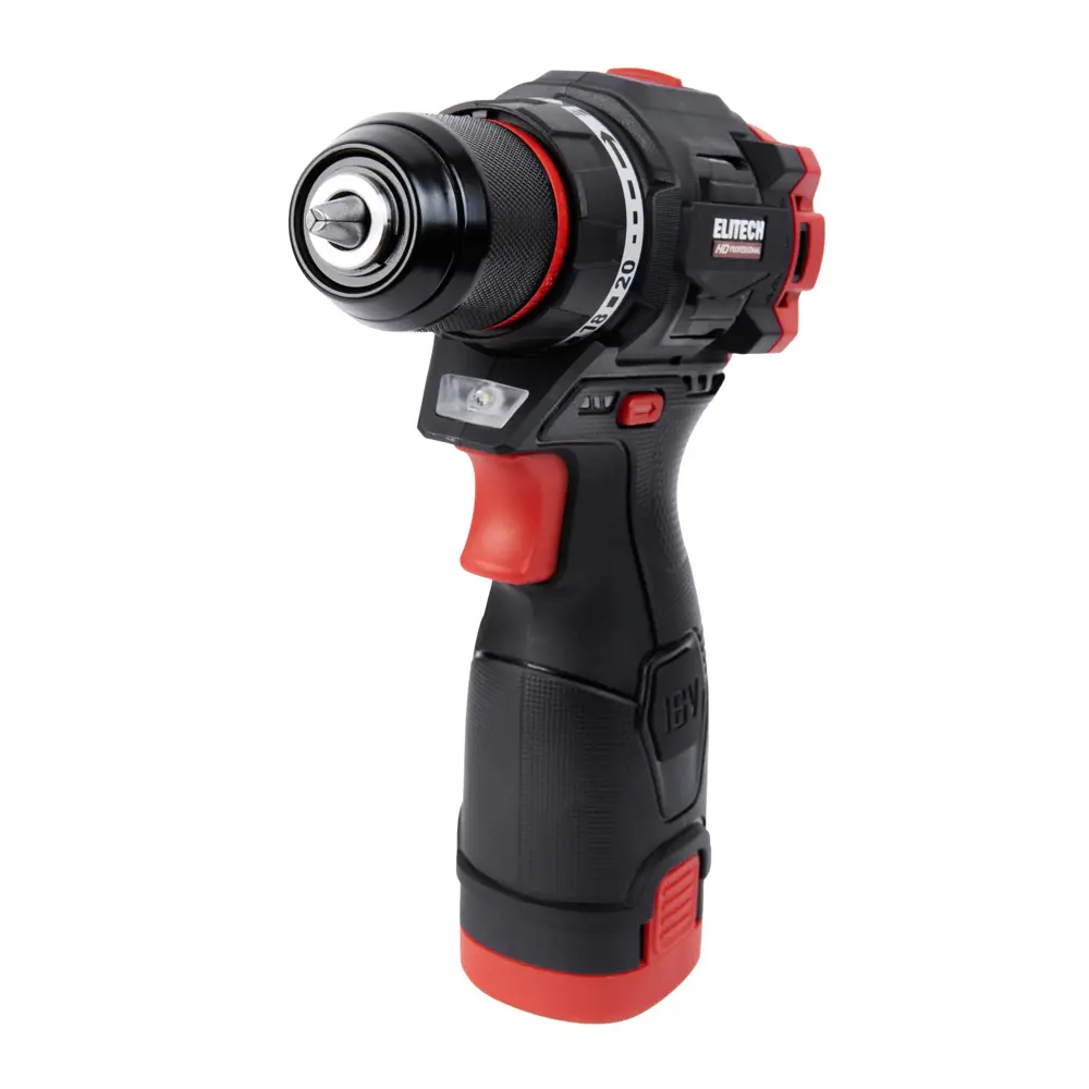 Фото 7 Дрель-шуруповерт аккумуляторная бесщеточная Elitech HD CD 16L2, 16 В Li-ion 2x2 Ач Фото 7 Дрель-шуруповерт аккумуляторная бесщеточная Elitech HD CD 16L2, 16 В Li-ion 2x2 Ач