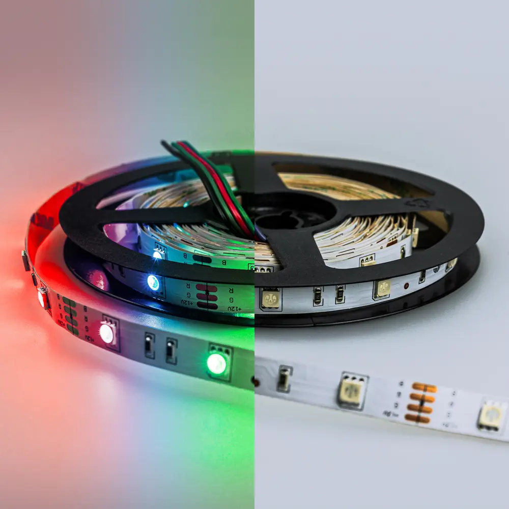 Фото 8 Светодиодная лента Eleganz Lux 5050 30 LED (7.2W/M) 12V RGB IP20, 5м Фото 8 Светодиодная лента Eleganz Lux 5050 30 LED (7.2W/M) 12V RGB IP20, 5м