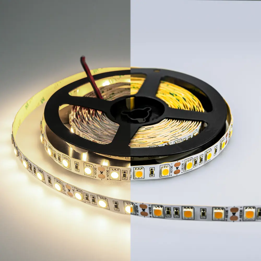 Фото 4 Светодиодная лента Eleganz Lux 5050 60 LED (14.4W/M) 12V нейтральная 4500К IP20, 5м Фото 4 Светодиодная лента Eleganz Lux 5050 60 LED (14.4W/M) 12V нейтральная 4500К IP20, 5м