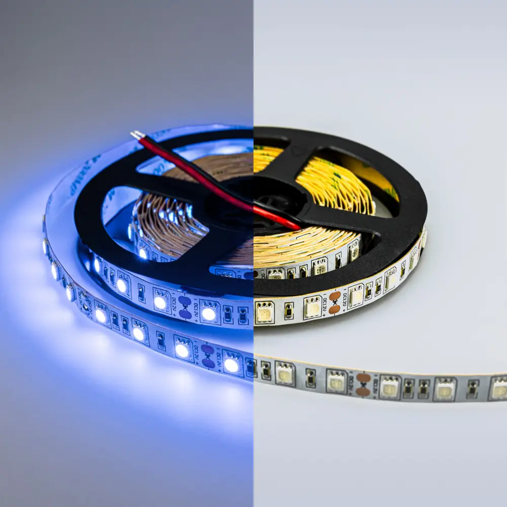 Фото 4 Светодиодная лента Eleganz Lux 5050 60 LED (14.4W/M) 12V СИНЯЯ IP20, 5м Фото 4 Светодиодная лента Eleganz Lux 5050 60 LED (14.4W/M) 12V СИНЯЯ IP20, 5м