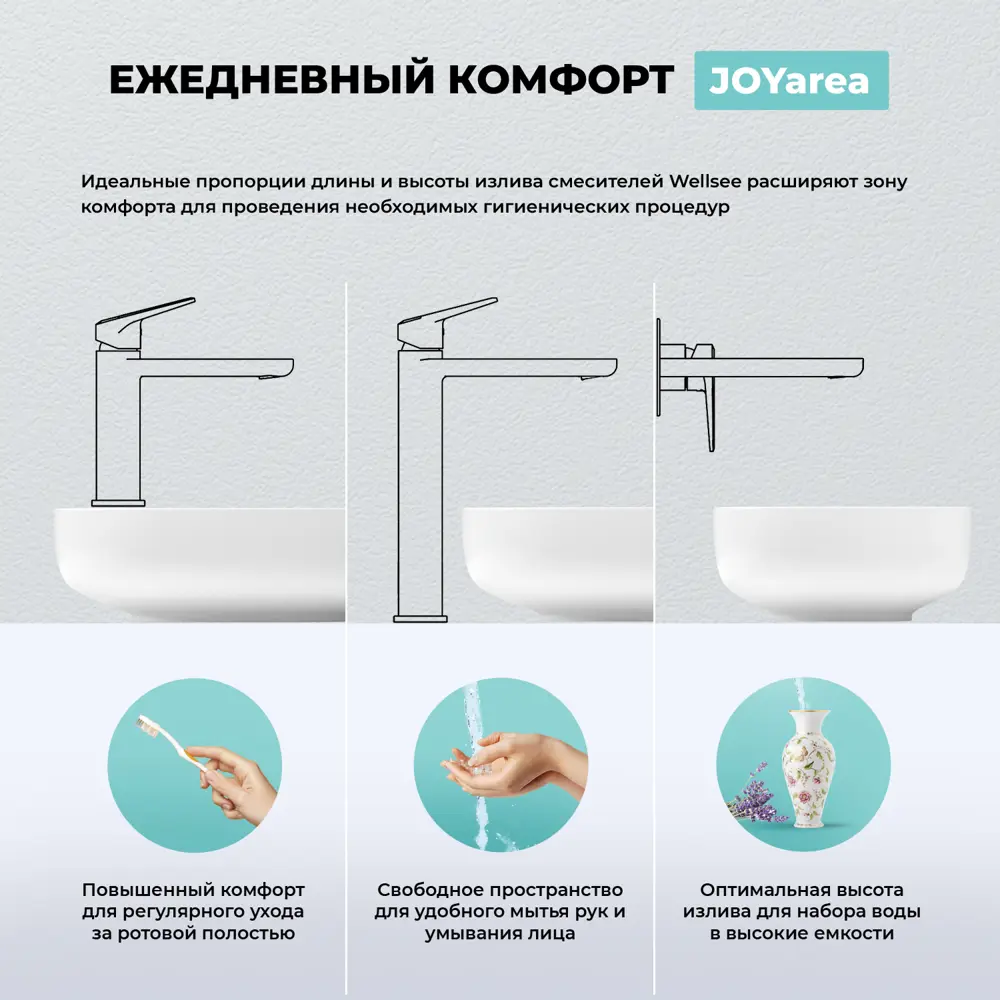 Фото 5 Смеситель для раковины Wellsee Once! and forever 201000486 скрытого монтажа однорычажный цвет хром