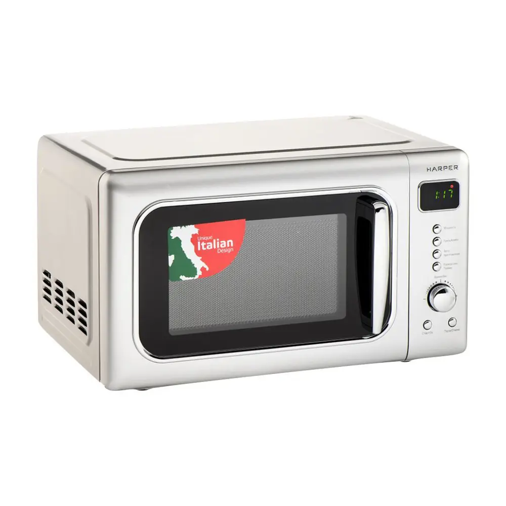 Фото 7 Отдельностоящая микроволновая печь Harper HMW-20ST04 SILVER 20 л 45.1x25.8x34.9 см цвет серый / серебристый Фото 7 Отдельностоящая микроволновая печь Harper HMW-20ST04 SILVER 20 л 45.1x25.8x34.9 см цвет серый / серебристый