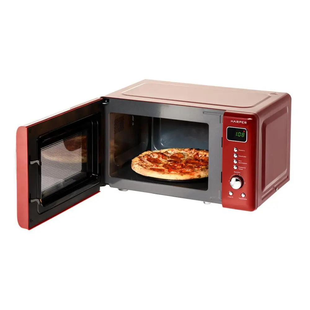 Фото 4 Отдельностоящая микроволновая печь Harper HMW-20ST04 RED 20 л 45.1x26x34.9 см цвет красный Фото 4 Отдельностоящая микроволновая печь Harper HMW-20ST04 RED 20 л 45.1x26x34.9 см цвет красный