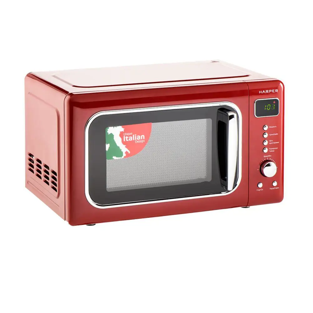 Фото 7 Отдельностоящая микроволновая печь Harper HMW-20ST04 RED 20 л 45.1x26x34.9 см цвет красный Фото 7 Отдельностоящая микроволновая печь Harper HMW-20ST04 RED 20 л 45.1x26x34.9 см цвет красный