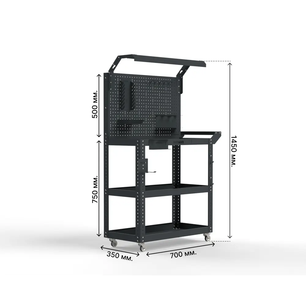 Фото 2 Тележка инструментальная Metalex Тип 5 118514 800x450x700 мм Фото 2 Тележка инструментальная Metalex Тип 5 118514 800x450x700 мм