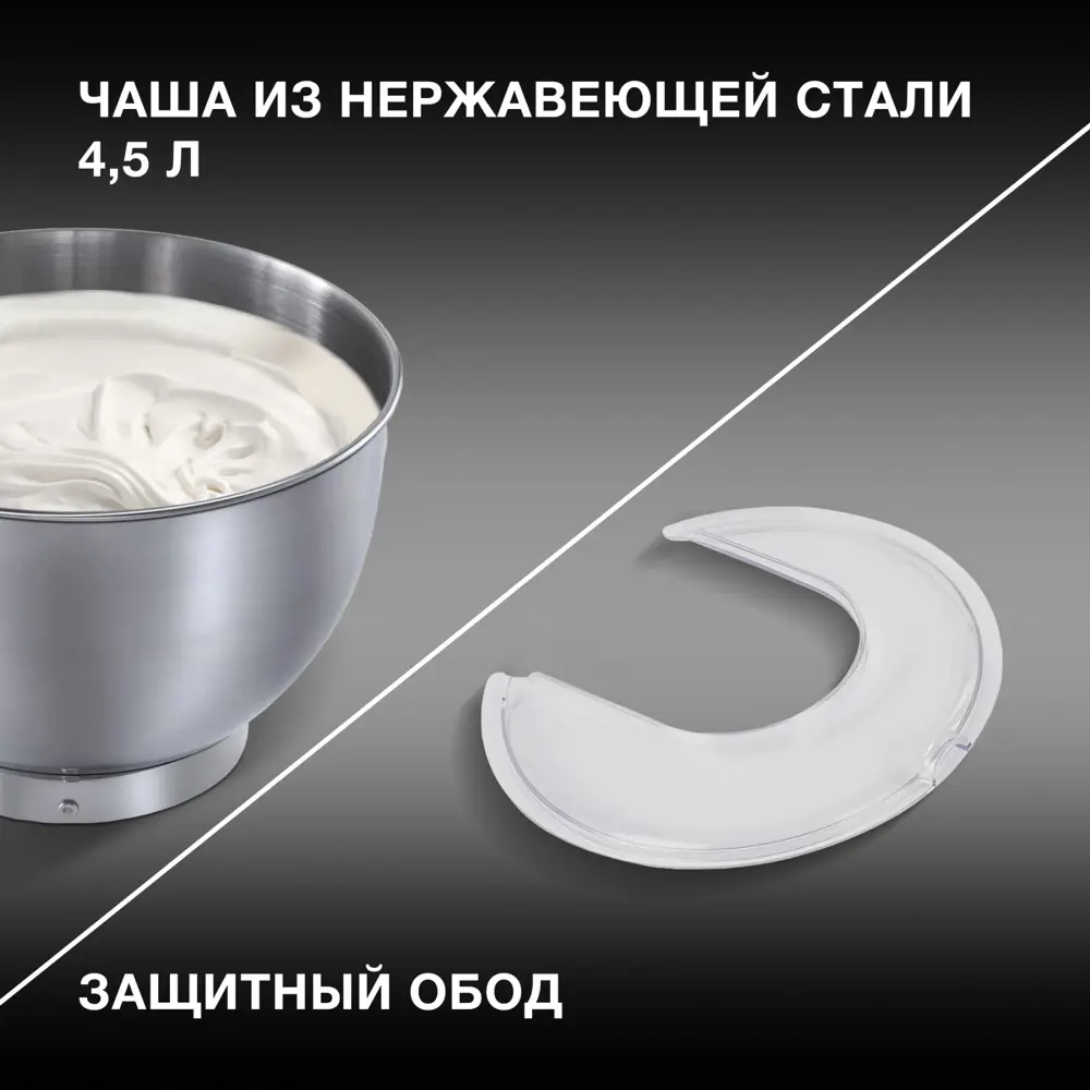 Фото 5 Миксер планетарный Hyundai HYM-S6451 1300 Вт цвет красный Фото 5 Миксер планетарный Hyundai HYM-S6451 1300 Вт цвет красный