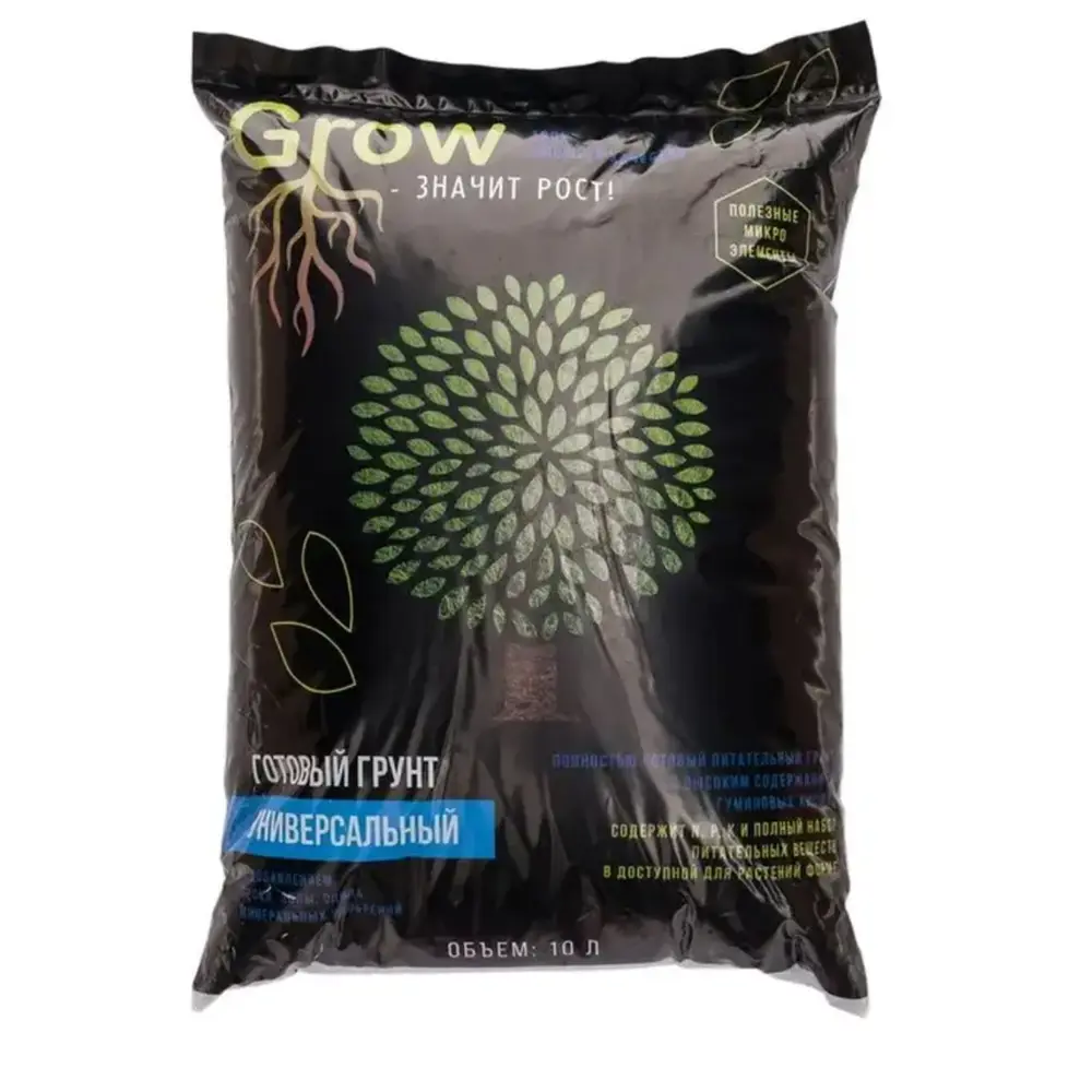 Фото Грунт Grow сверхплодородный универсальный 10 л Фото Грунт Grow сверхплодородный универсальный 10 л