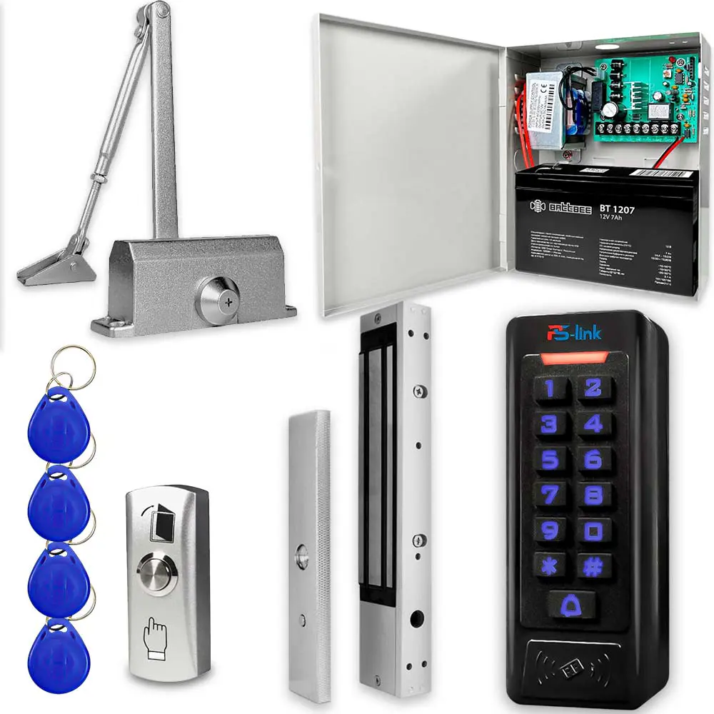 Фото Комплект СКУД Ps-Link KIT-C1EM-350UPS с блоком резервного питания/электромагнитным замком 350 кг и доводчиком 6870 Фото Комплект СКУД Ps-Link KIT-C1EM-350UPS с блоком резервного питания/электромагнитным замком 350 кг и доводчиком 6870