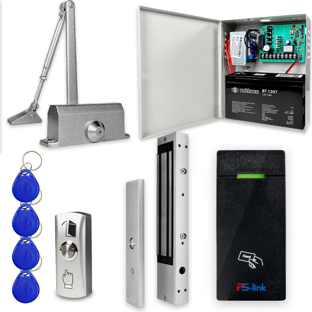 Фото Комплект СКУД Ps-Link KIT-M010EM-280UPS с блоком резервного питания/электромагнитным замком 280 кг и доводчиком 6872 Фото Комплект СКУД Ps-Link KIT-M010EM-280UPS с блоком резервного питания/электромагнитным замком 280 кг и доводчиком 6872