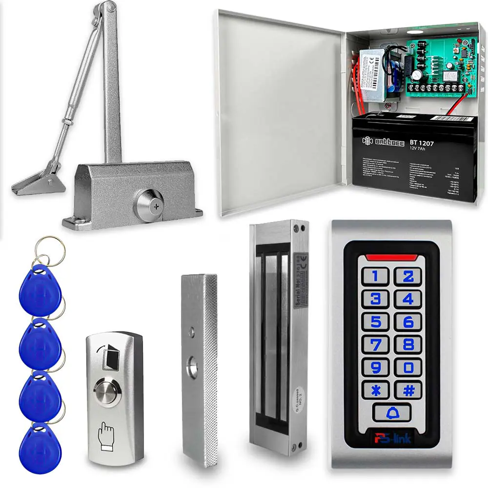 Фото Комплект СКУД Ps-Link KIT-S601EM-180UPS с блоком резервного питания/электромагнитным замком 180 кг и доводчиком 6877 Фото Комплект СКУД Ps-Link KIT-S601EM-180UPS с блоком резервного питания/электромагнитным замком 180 кг и доводчиком 6877