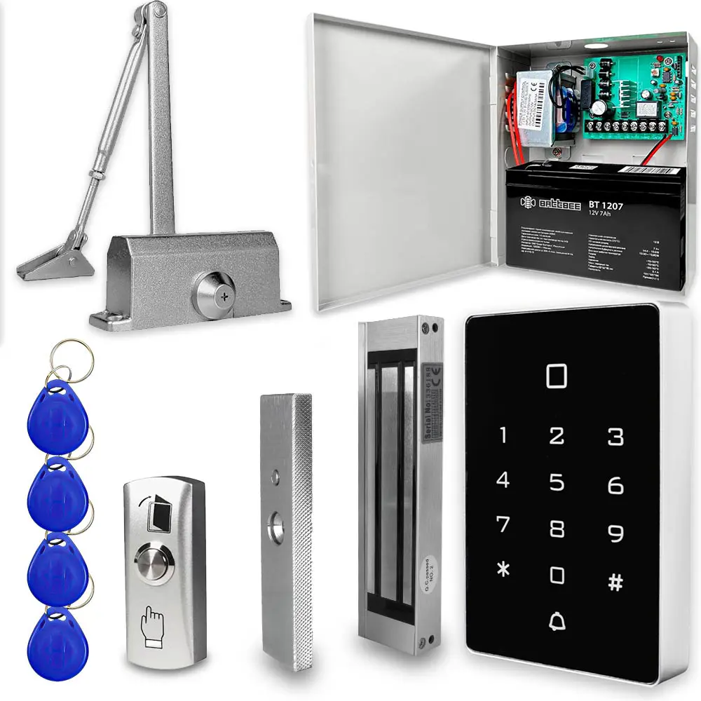 Фото Комплект СКУД Ps-Link KIT-T12MF-180UPS с блоком резервного питания/электромагнитным замком 180 кг и доводчиком 6885 Фото Комплект СКУД Ps-Link KIT-T12MF-180UPS с блоком резервного питания/электромагнитным замком 180 кг и доводчиком 6885