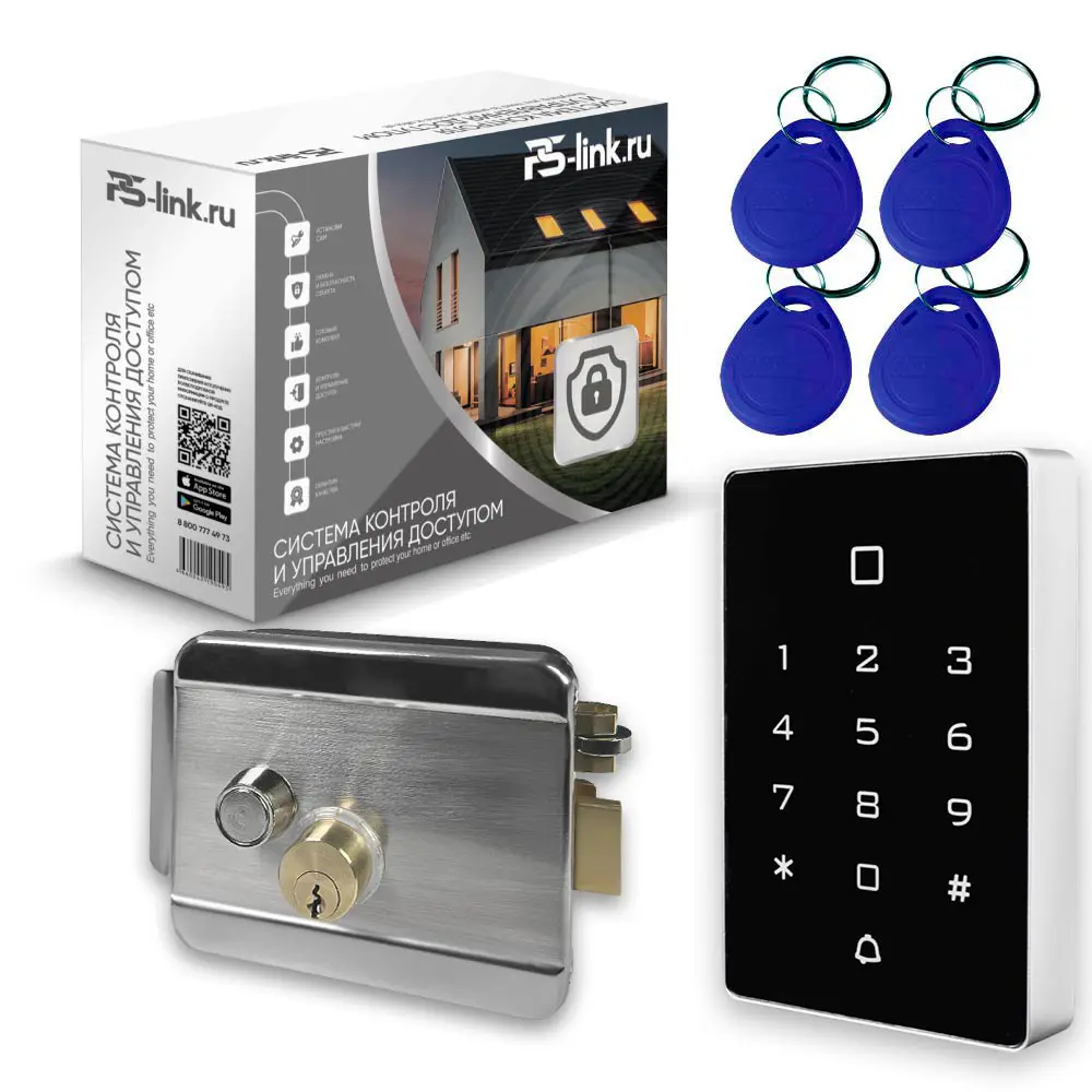 Фото Комплект СКУД Ps-Link KIT-T12EM-SS с вызывной панелью и электромеханическим замком Фото Комплект СКУД Ps-Link KIT-T12EM-SS с вызывной панелью и электромеханическим замком