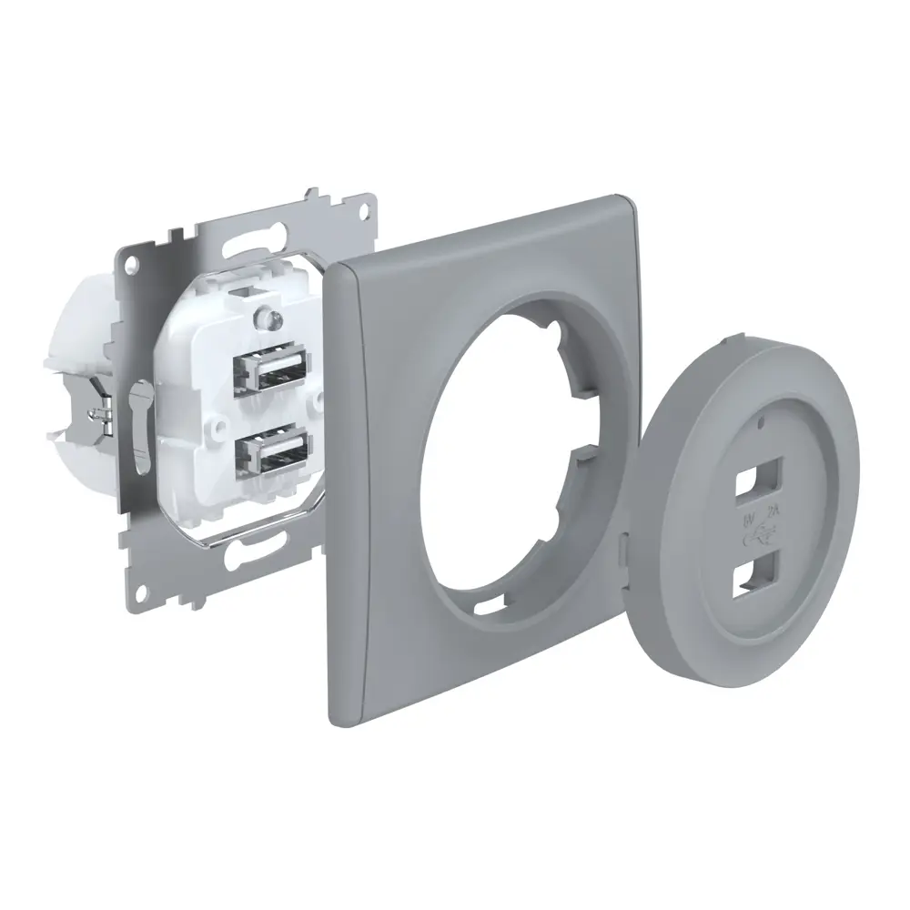 Фото 7 Рамка для розеток и выключателей Onekeyelectro Florence 1 пост цвет серый 10 шт.