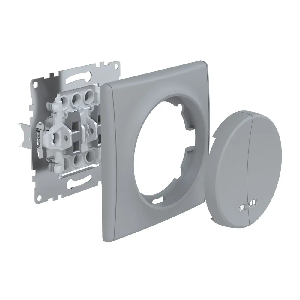 Фото 9 Рамка для розеток и выключателей Onekeyelectro Florence 1 пост цвет серый 10 шт.