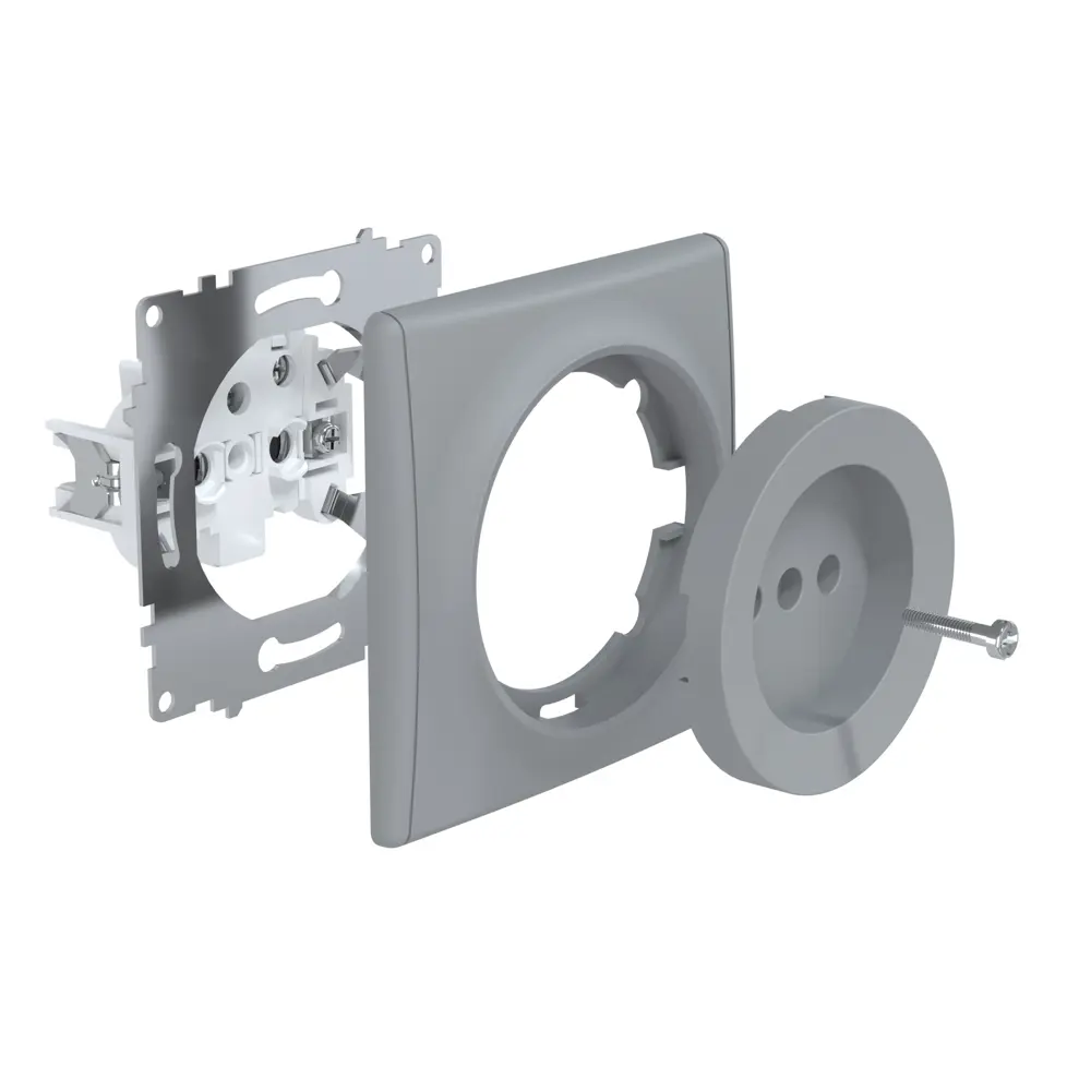 Фото 16 Рамка для розеток и выключателей Onekeyelectro Florence 1 пост цвет серый 3 шт.