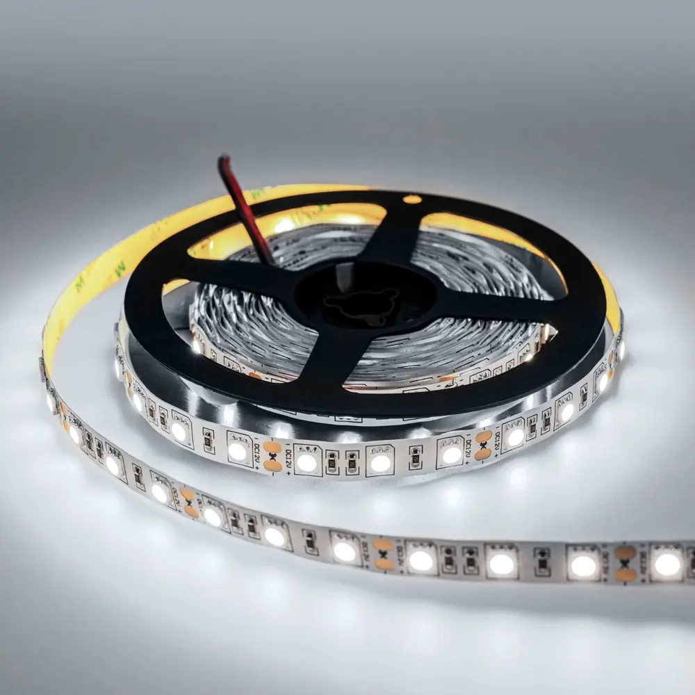 Фото 3 Светодиодная лента Eleganz Lux 5050 60 LED (14.4W/M) 12V холодная 6000К IP20, 5м Фото 3 Светодиодная лента Eleganz Lux 5050 60 LED (14.4W/M) 12V холодная 6000К IP20, 5м