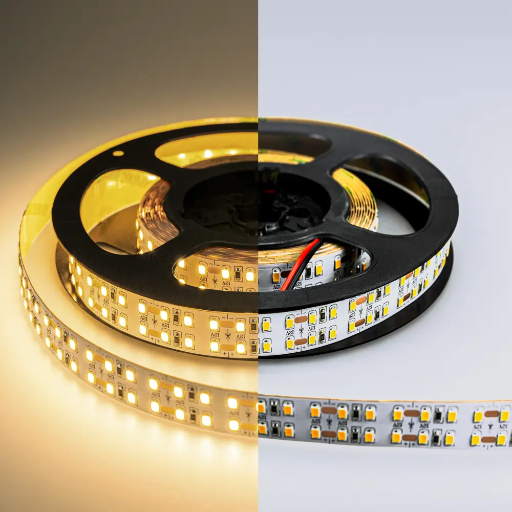 Фото 4 Светодиодная лента Eleganz Lux 2835 240 LED (19.2W/M) 12V тёплая 3000К IP20 ДВУХРЯДНАЯ, 5м Фото 4 Светодиодная лента Eleganz Lux 2835 240 LED (19.2W/M) 12V тёплая 3000К IP20 ДВУХРЯДНАЯ, 5м