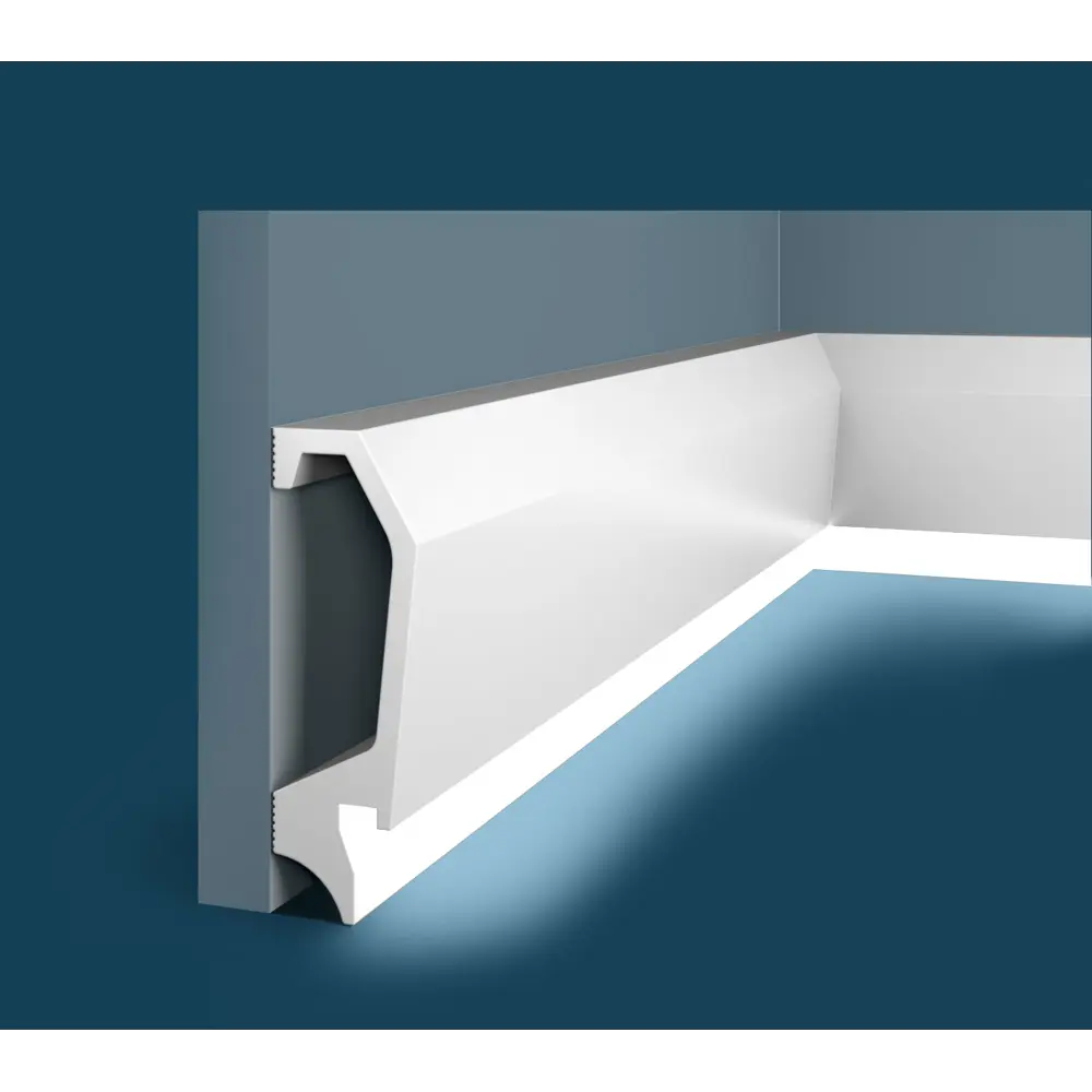 Фото Плинтус Cosca 00-00070611 на стену полистирол белый 2000x22x22 мм Фото Плинтус Cosca 00-00070611 на стену полистирол белый 2000x22x22 мм