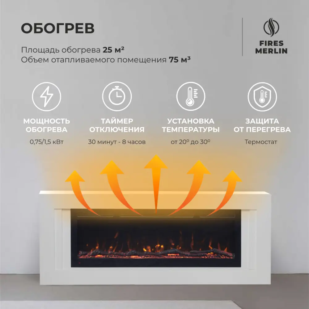 Фото 8 Каминокомплект Fires merlin Stockholm 50 WT с очагом Topaz-S 50 1500Вт цвет супер белый Фото 8 Каминокомплект Fires merlin Stockholm 50 WT с очагом Topaz-S 50 1500Вт цвет супер белый