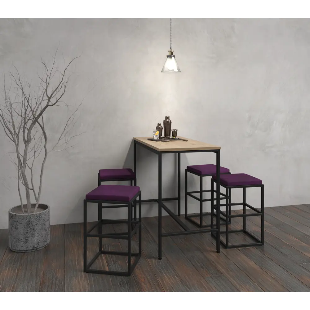 Фото 4 Барный стул Alsav Верм-46 AL 302S NEW violet_черный 40x65 см цвет new violet/черный