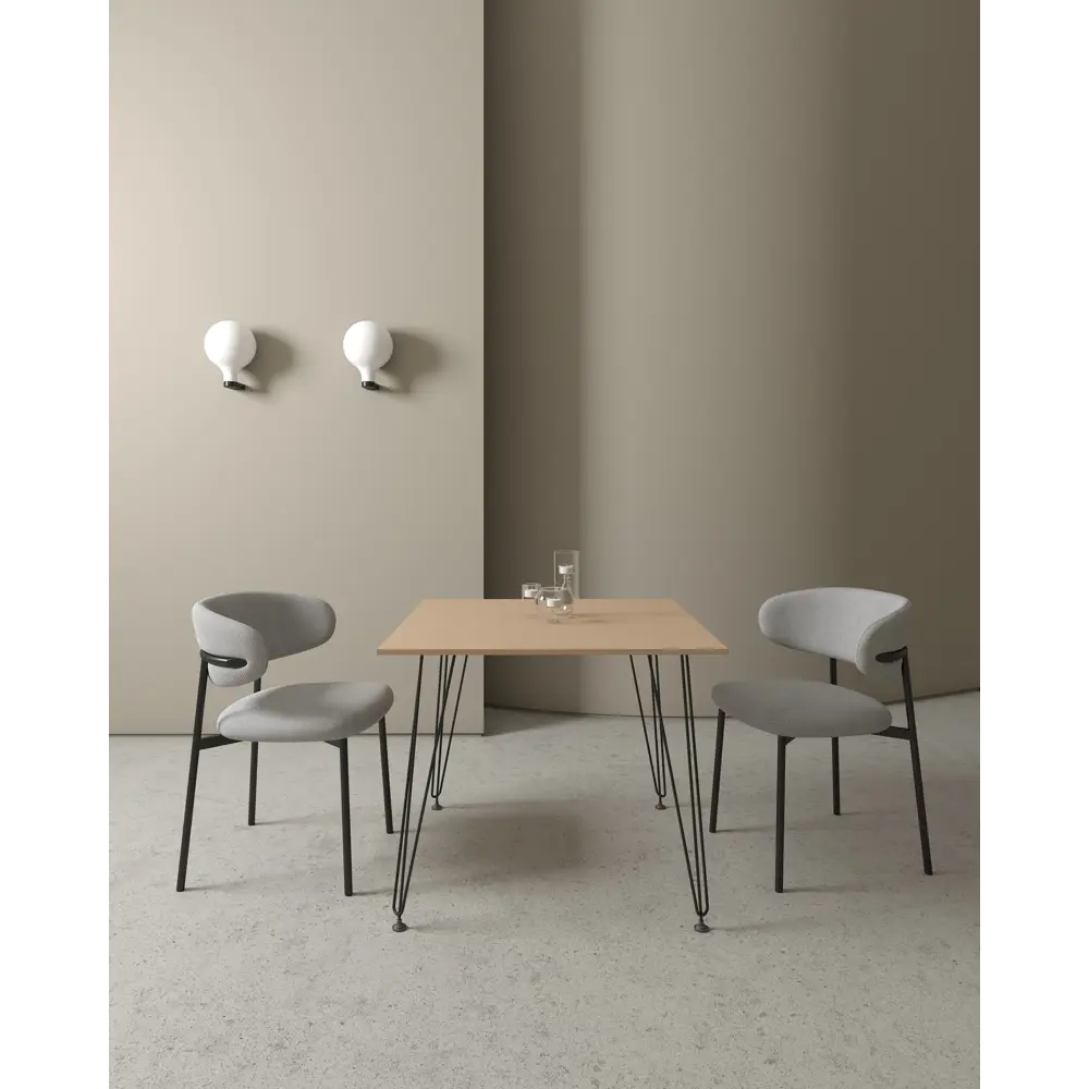 Фото 2 Стол квадратный Alsav ELEGANT37 80x80 см ЛДСП цвет teakwood/черный