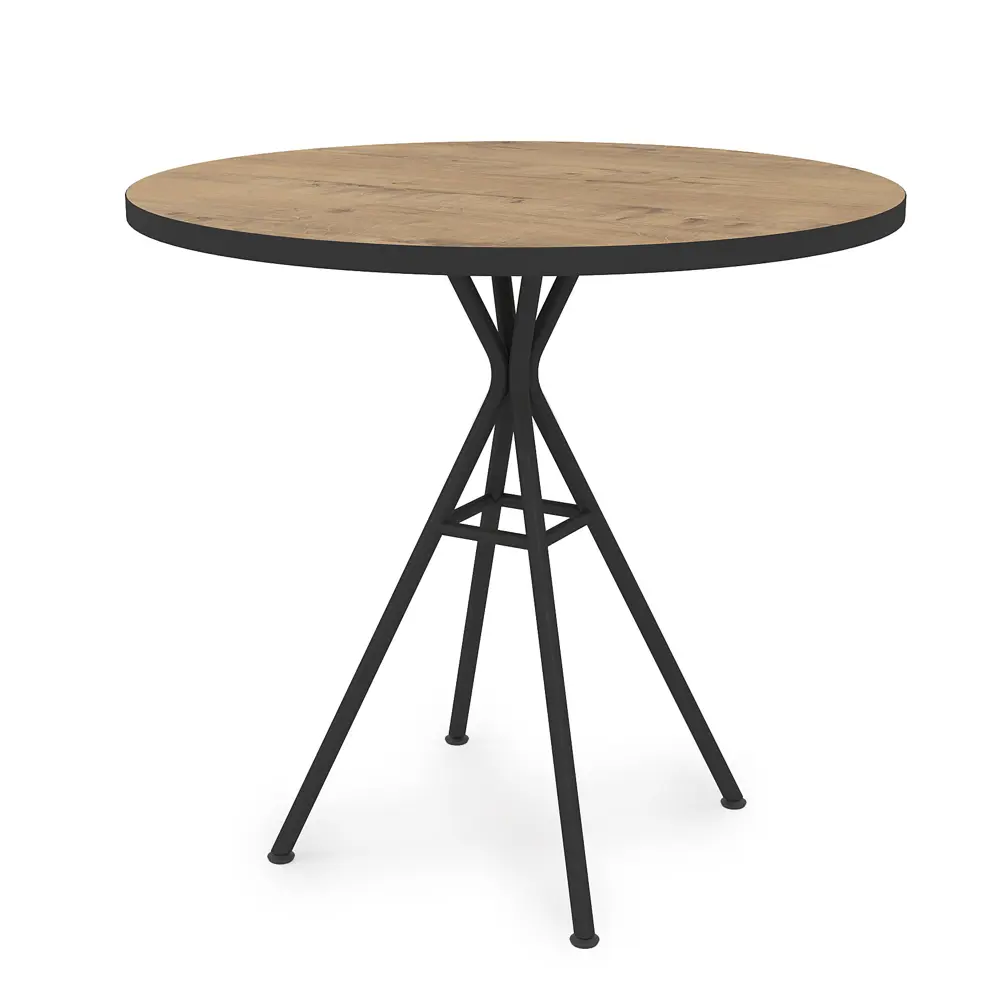 Фото Стол круглый Alsav VERONA145 80x80 см лдсп цвет teakwood/черный