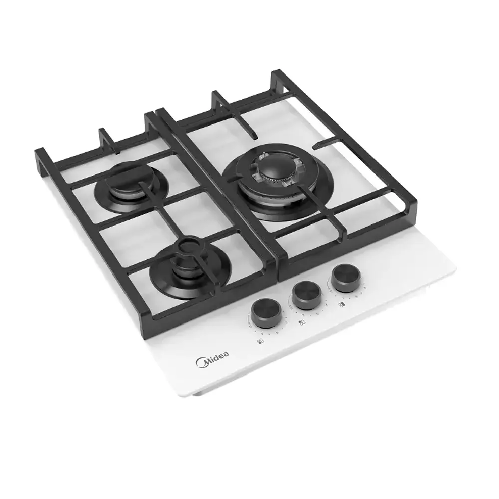 Фото 6 Встраиваемая газовая панель MIDEA MG449TGW 3 конфорки белый Фото 6 Встраиваемая газовая панель MIDEA MG449TGW 3 конфорки белый
