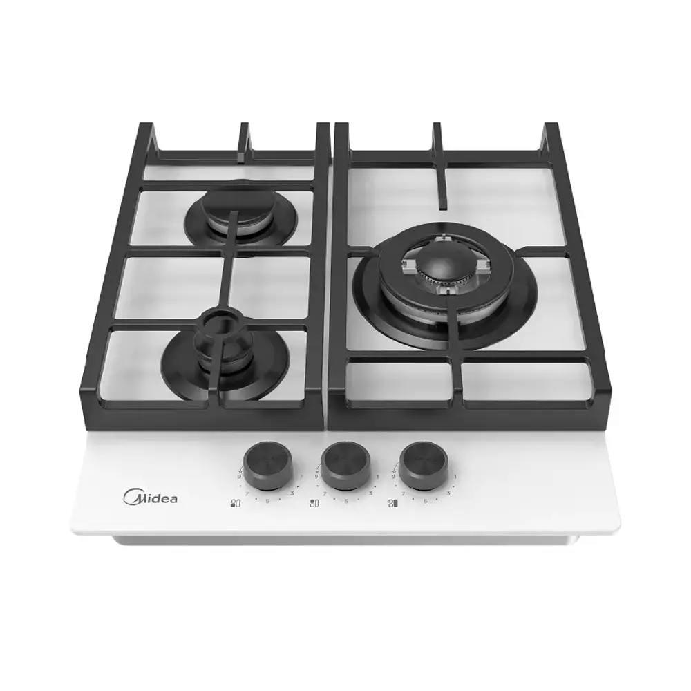 Фото 2 Встраиваемая газовая панель MIDEA MG449TGW 3 конфорки белый Фото 2 Встраиваемая газовая панель MIDEA MG449TGW 3 конфорки белый