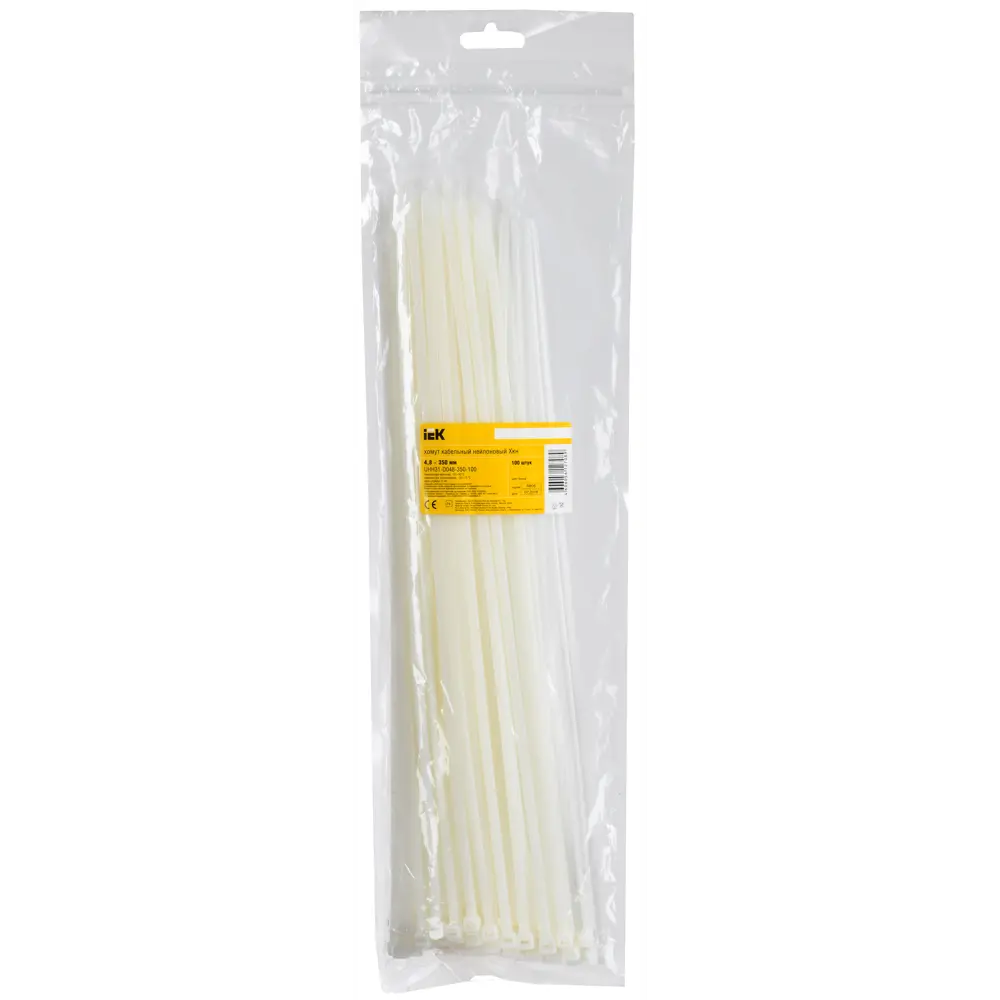 Фото Хомут IEK 4.8x350 мм нейлон цвет белый