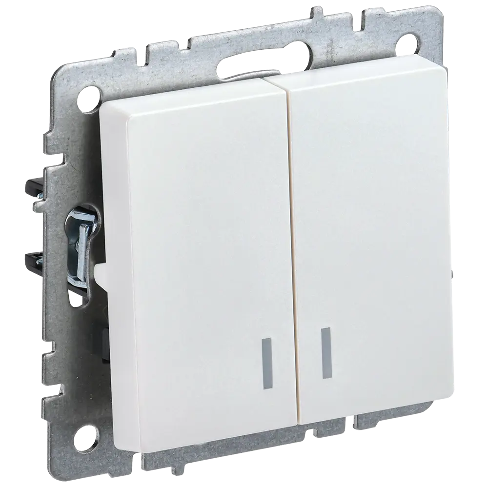 Фото Выключатель встраиваемый Iek Brite BR-V20-1-10-K36 2 клавиши с подсветкой цвет жемчужный Фото Выключатель встраиваемый Iek Brite BR-V20-1-10-K36 2 клавиши с подсветкой цвет жемчужный