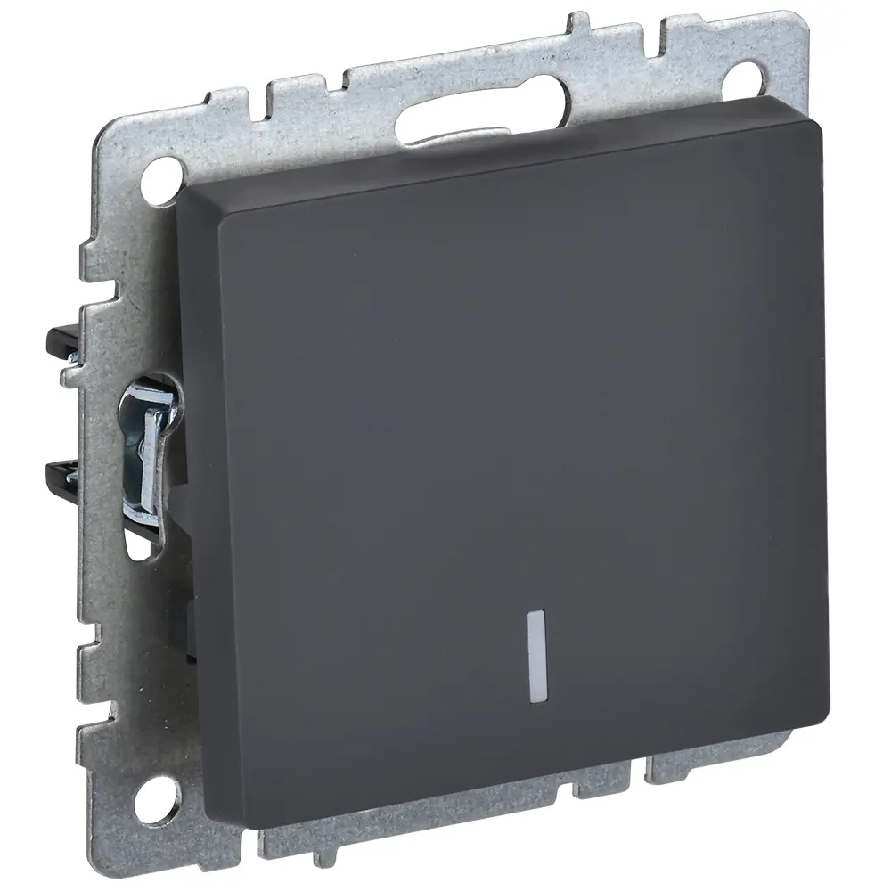 Фото 2 Выключатель встраиваемый Iek Brite BR-V10-1-10-K53 1 клавиша с подсветкой цвет графит Фото 2 Выключатель встраиваемый Iek Brite BR-V10-1-10-K53 1 клавиша с подсветкой цвет графит
