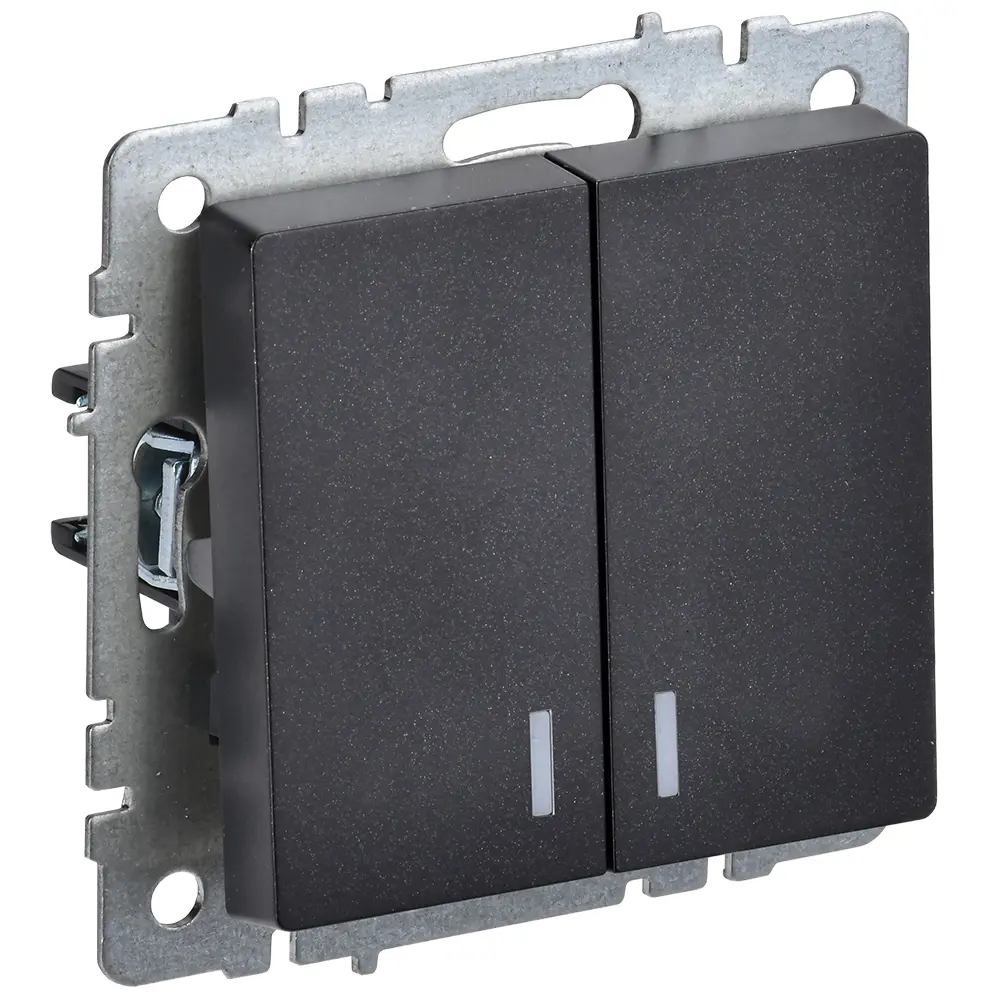 Фото 2 Выключатель встраиваемый Iek Brite BR-V20-1-10-K02 2 клавиши с подсветкой цвет черный Фото 2 Выключатель встраиваемый Iek Brite BR-V20-1-10-K02 2 клавиши с подсветкой цвет черный