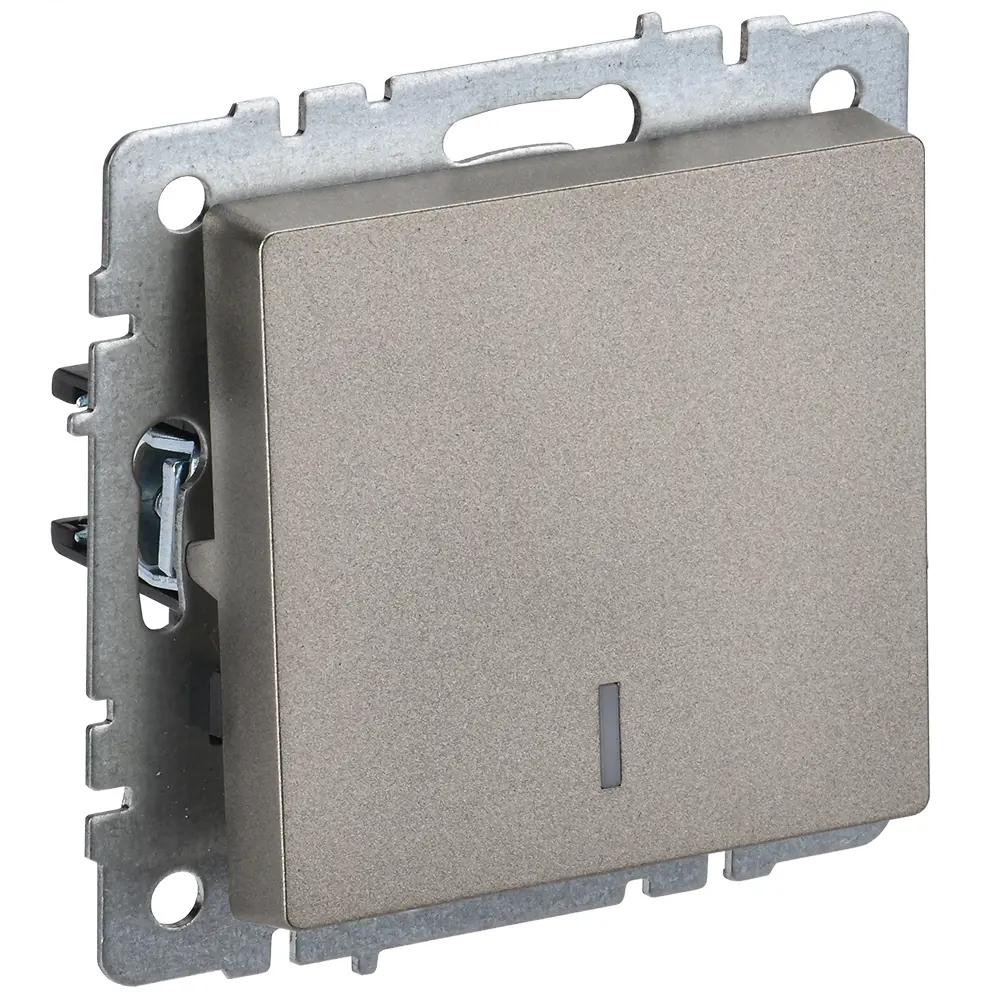 Фото 2 Выключатель встраиваемый Iek Brite BR-V10-1-10-K37 1 клавиша с подсветкой цвет шампань Фото 2 Выключатель встраиваемый Iek Brite BR-V10-1-10-K37 1 клавиша с подсветкой цвет шампань