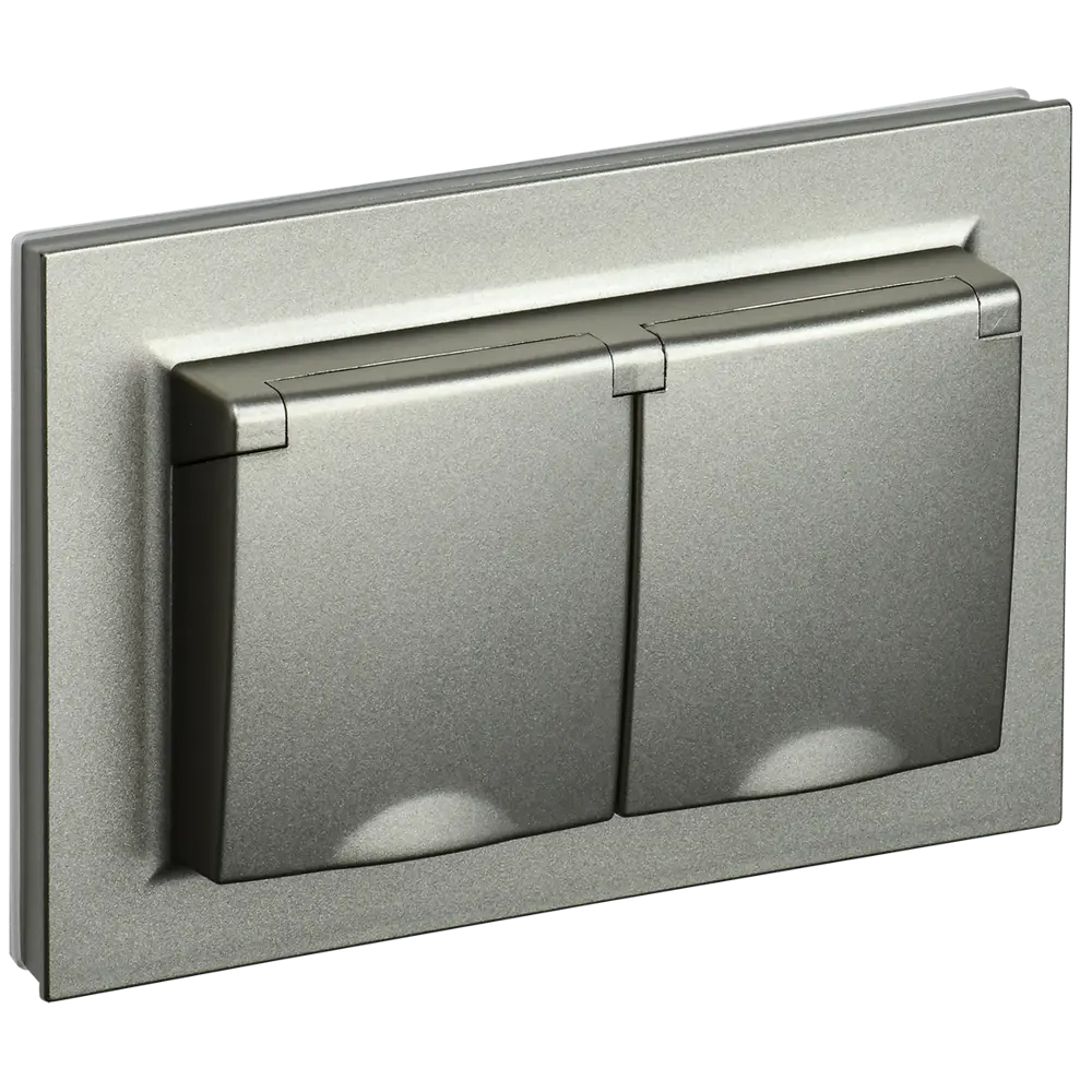 Фото Розетка двойная встраиваемая Iek Brite BR-R26-16-44-K37-F с заземлением цвет шампань Фото Розетка двойная встраиваемая Iek Brite BR-R26-16-44-K37-F с заземлением цвет шампань