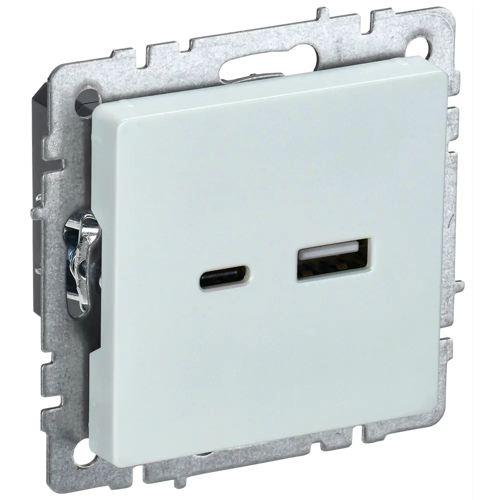 Фото 2 Розетка USB встраиваемая Iek Brite BR-U22-018-K36 цвет жемчужный Фото 2 Розетка USB встраиваемая Iek Brite BR-U22-018-K36 цвет жемчужный