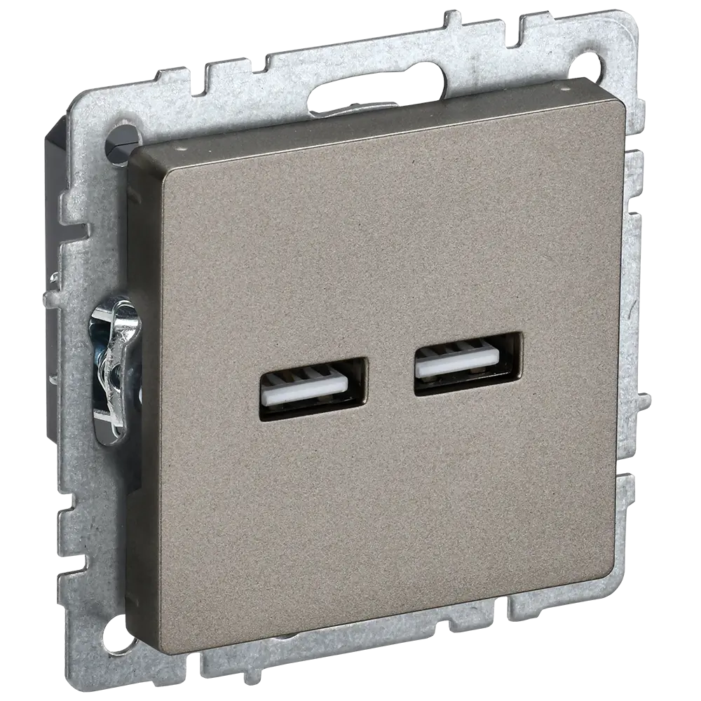 Фото Розетка USB встраиваемая Iek Brite BR-U21-D31-K37 цвет шампань Фото Розетка USB встраиваемая Iek Brite BR-U21-D31-K37 цвет шампань