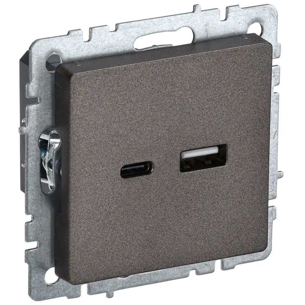 Фото 2 Розетка USB встраиваемая Iek Brite BR-U22-018-K45 цвет бронза Фото 2 Розетка USB встраиваемая Iek Brite BR-U22-018-K45 цвет бронза