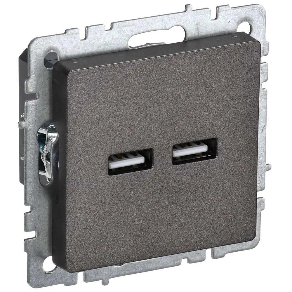 Фото 2 Розетка USB встраиваемая Iek Brite BR-U21-D31-K45 цвет бронза Фото 2 Розетка USB встраиваемая Iek Brite BR-U21-D31-K45 цвет бронза