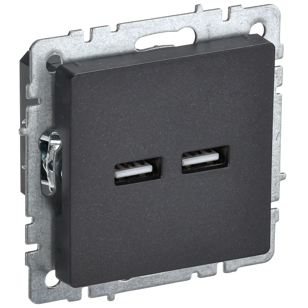 Фото 2 Розетка USB встраиваемая Iek Brite BR-U21-D31-K02 цвет черный Фото 2 Розетка USB встраиваемая Iek Brite BR-U21-D31-K02 цвет черный