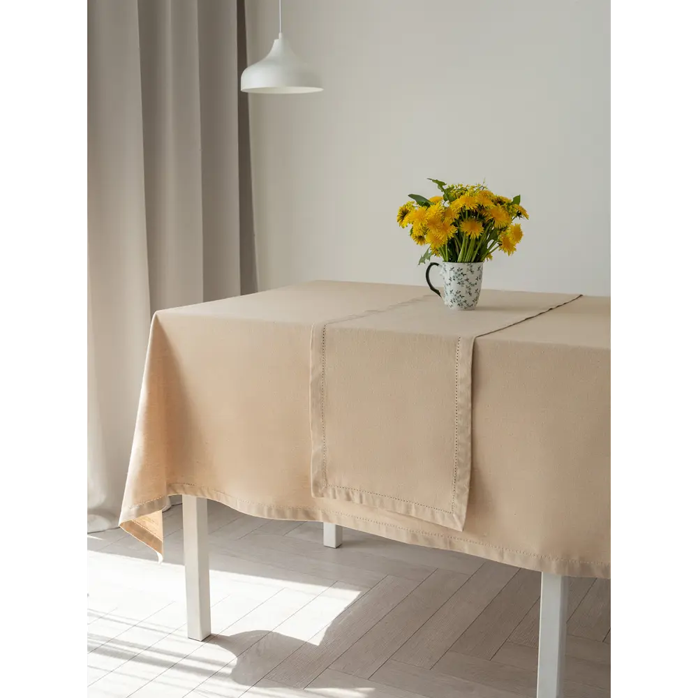 Фото 2 Скатерть на стол Denastia BASIC COLLECTION прямоугольная 35x160 см цвет бежевый