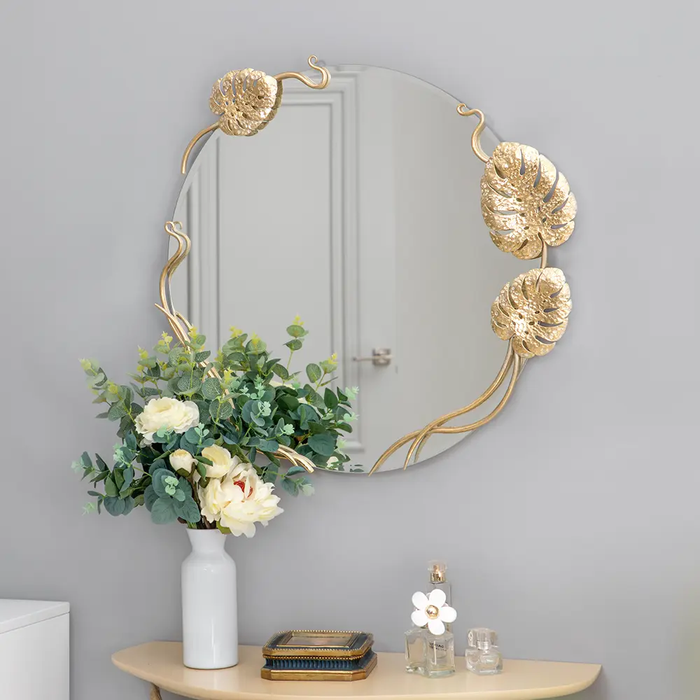 Фото 5 Зеркало Bogacho Monstera Deliciosa 65x65 см с кованым декором кремового цвета Фото 5 Зеркало Bogacho Monstera Deliciosa 65x65 см с кованым декором кремового цвета