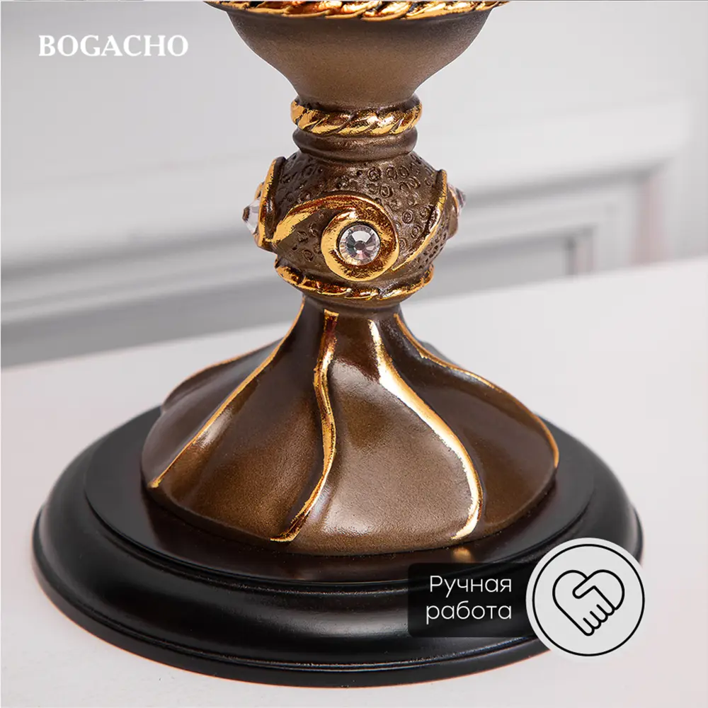 Фото 3 Часы настольные Bogacho Наследие Фаберже бронзового цвета, 13.5 см Фото 3 Часы настольные Bogacho Наследие Фаберже бронзового цвета, 13.5 см