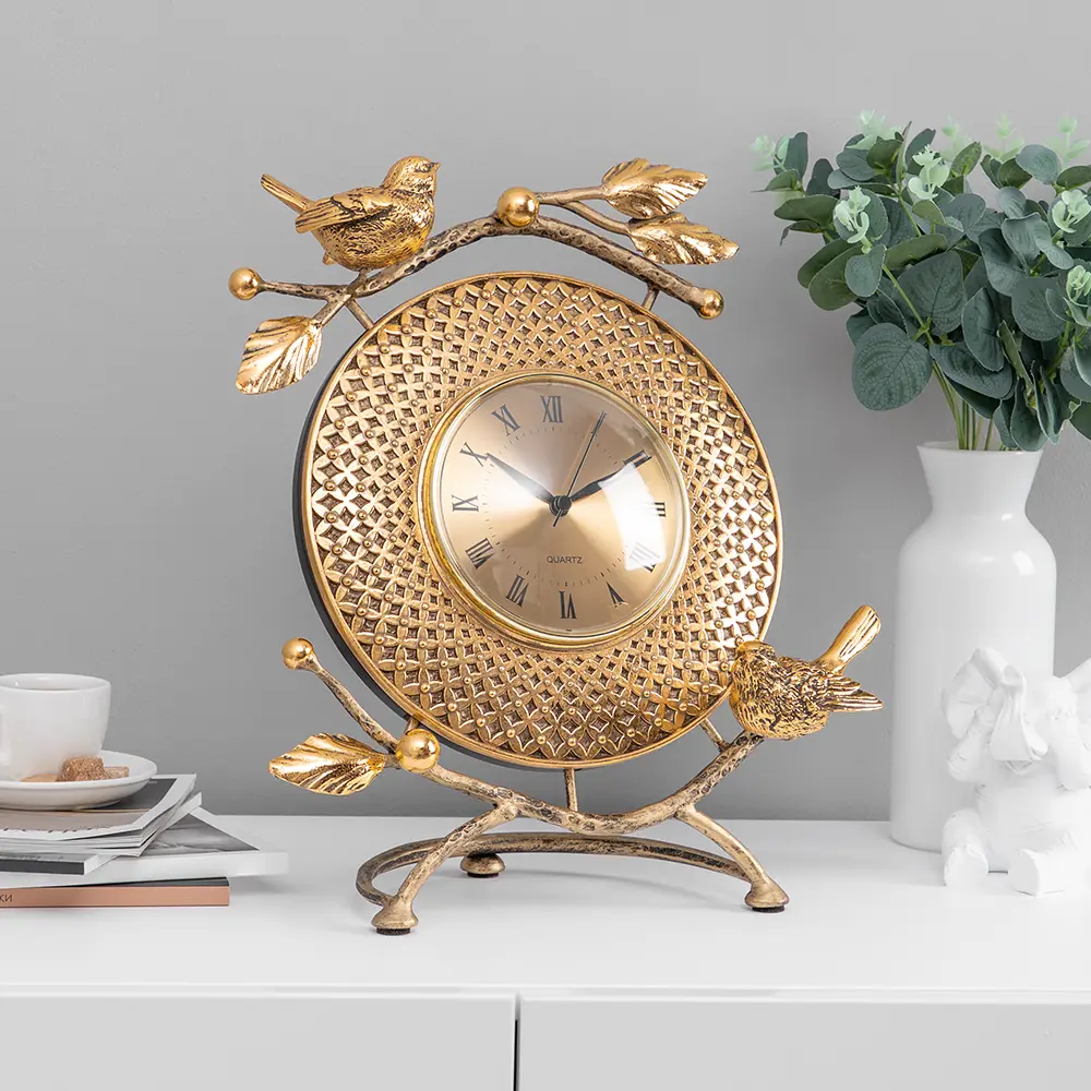 Фото Часы настольные Bogacho Терра Грейс бронзовый, 30.5 см Фото Часы настольные Bogacho Терра Грейс бронзовый, 30.5 см