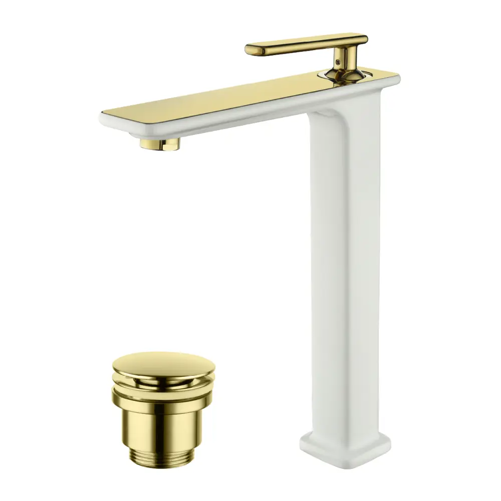 Фото 2 Смеситель для раковины Lemark Mista LM6409WG однорычажный высокий цвет белый Фото 2 Смеситель для раковины Lemark Mista LM6409WG однорычажный высокий цвет белый