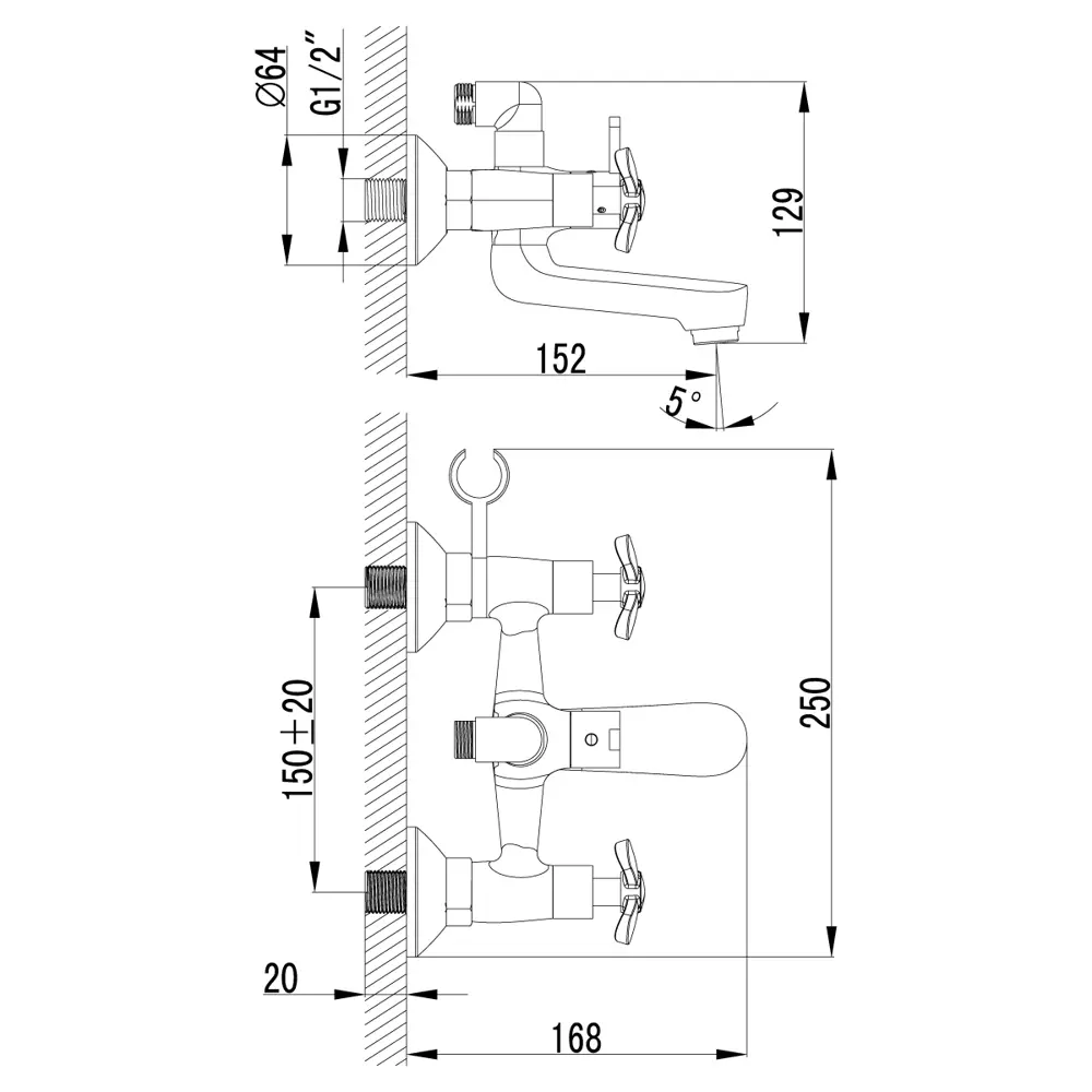 Фото 7 Смеситель для ванны lemark Partner LM6542C Фото 7 Смеситель для ванны lemark Partner LM6542C